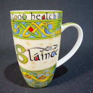 Irish Weave New Bone China Clara Porcelain Coffee Mug Cup Good Health Slainte